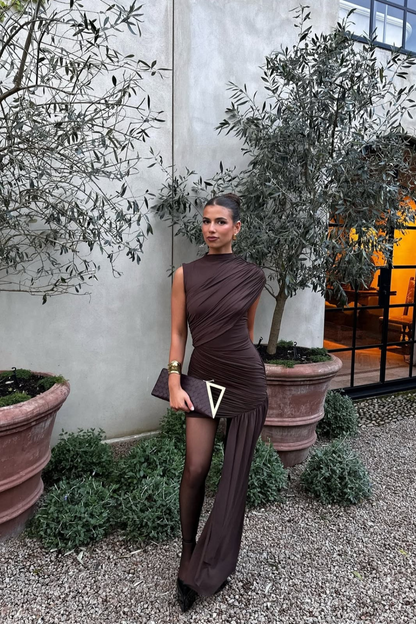VEONA | Luxe Asymmetrische Jurk met Elegante Drapering