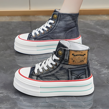 STRIDIA SNEAKERS | Orthopedische Hoge Sneakers met spijkerstof