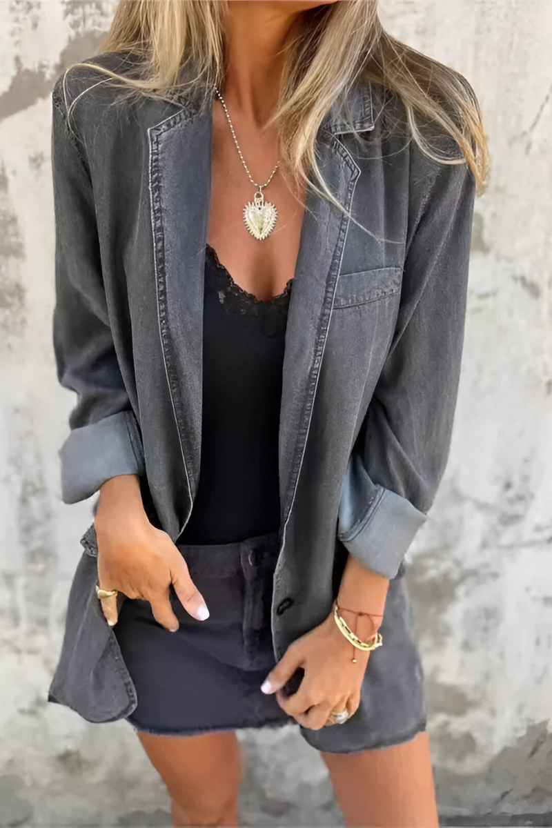 VERA | Denim-Look Oversized Hemd – Tijdloze Stijl voor Elke Gelegenheid