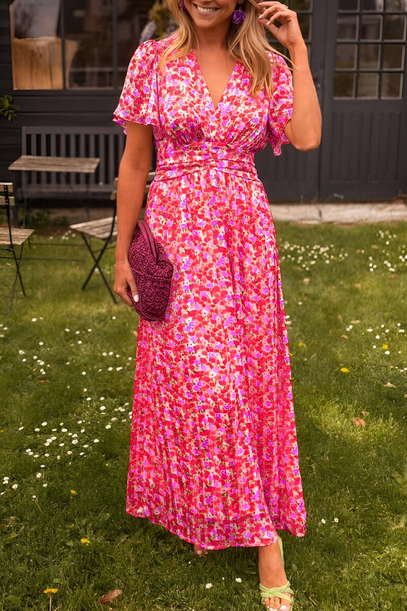 VEONA | V-hals Maxi-jurk