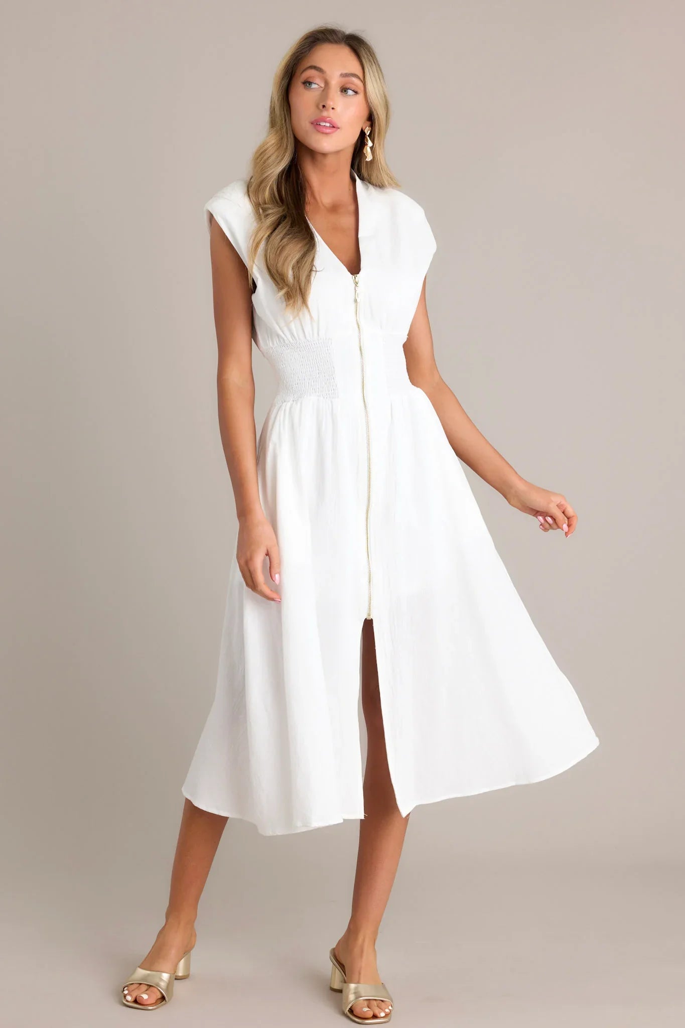ELLARIA ZIP SLIT – Elegante Midi-jurk