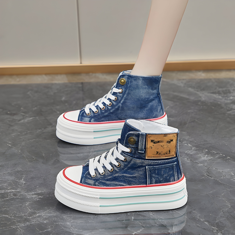 STRIDIA SNEAKERS | Orthopedische Hoge Sneakers met spijkerstof
