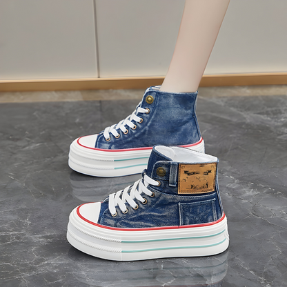 STRIDIA SNEAKERS | Orthopedische Hoge Sneakers met spijkerstof