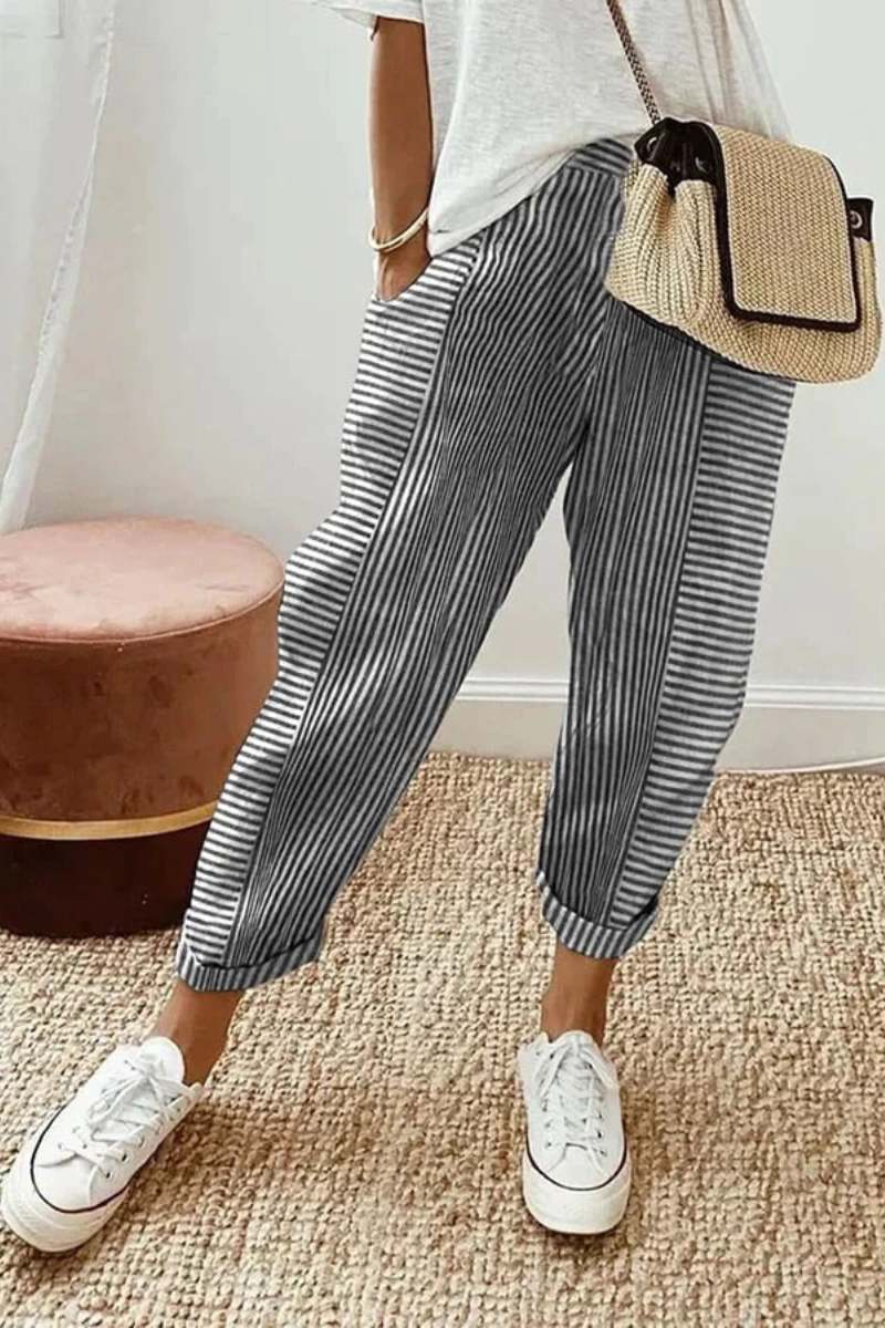 CAVANA | Casual Gestreepte Relaxte Broek