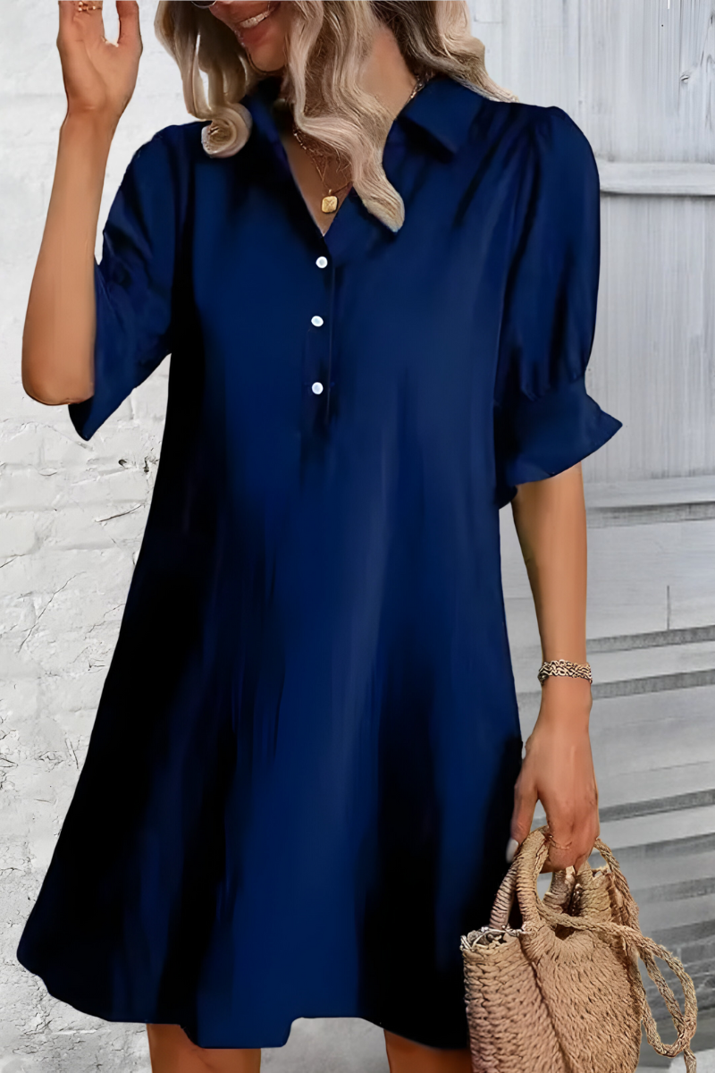 Islara SHIRT DRESS – Casual overhemdjurk met knopen en kraag