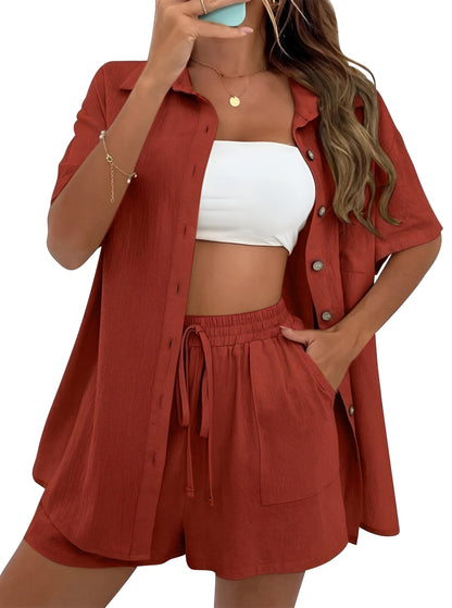 MIRELLE | Luftiges Co-ord Set mit Bluse &amp; Shorts