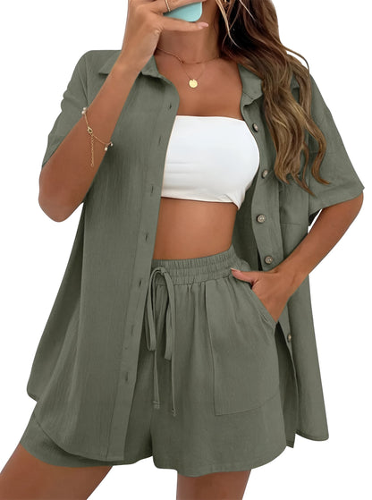 MIRELLE | Luftiges Co-ord Set mit Bluse &amp; Shorts
