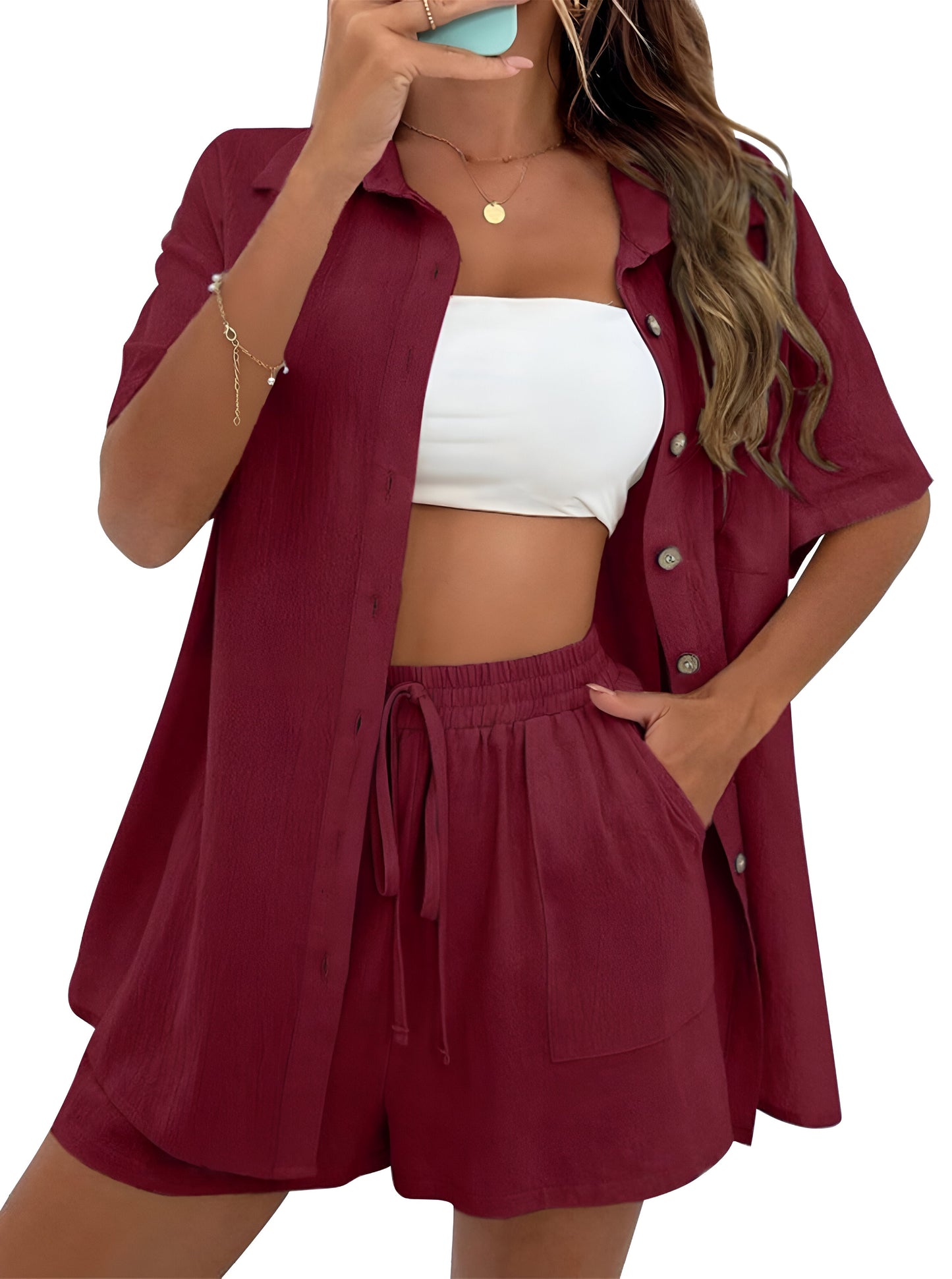 MIRELLE | Luftiges Co-ord Set mit Bluse &amp; Shorts