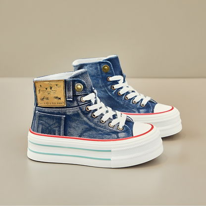 STRIDIA SNEAKERS | Orthopedische Hoge Sneakers met spijkerstof