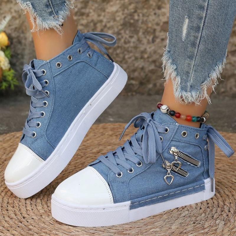 MAURICE | Orthopedische Hoge Sneakers met spijkerstof