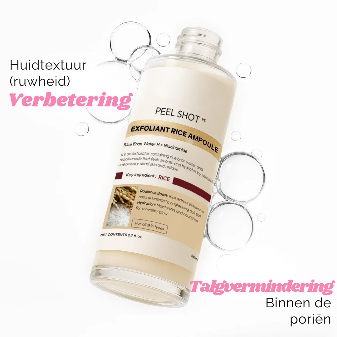 White & Black Rice Peel Shots – Verjongende Huidtransformatie