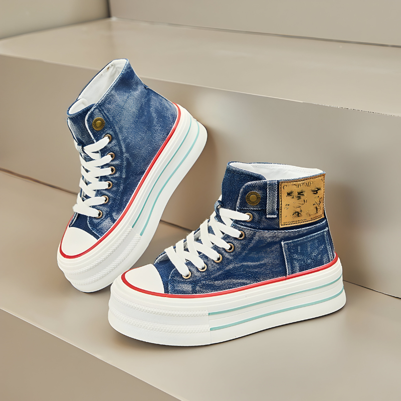 STRIDIA SNEAKERS | Orthopedische Hoge Sneakers met spijkerstof