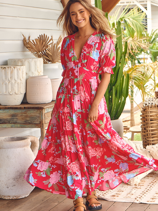 CLAIRELIA  | Elegante Bloemenprint Jurk