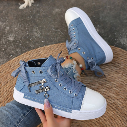 MAURICE | Orthopedische Hoge Sneakers met spijkerstof