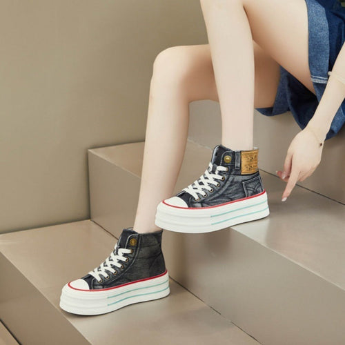 STRIDIA SNEAKERS | Orthopedische Hoge Sneakers met spijkerstof