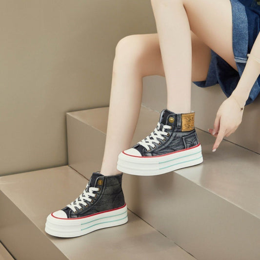STRIDIA SNEAKERS | Orthopedische Hoge Sneakers met spijkerstof