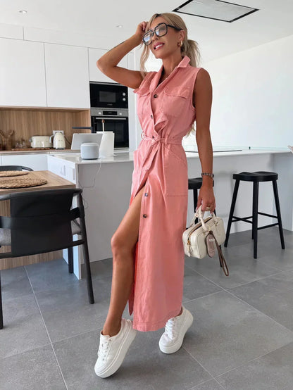 SÔL STUDIO Maxi Denim Jurk