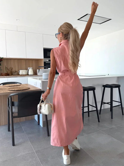 SÔL STUDIO Maxi Denim Jurk