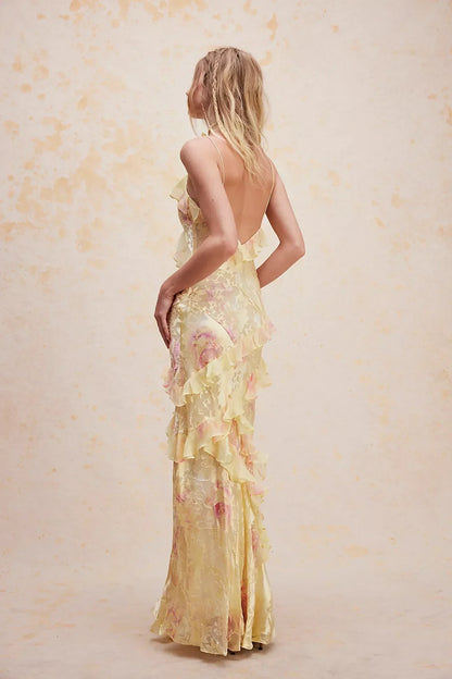 CLAIRELIA | Elegante Bloemen Maxi-jurk