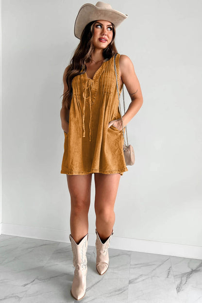 VIVEA | Luchtige Denim Romper met Striksluiting