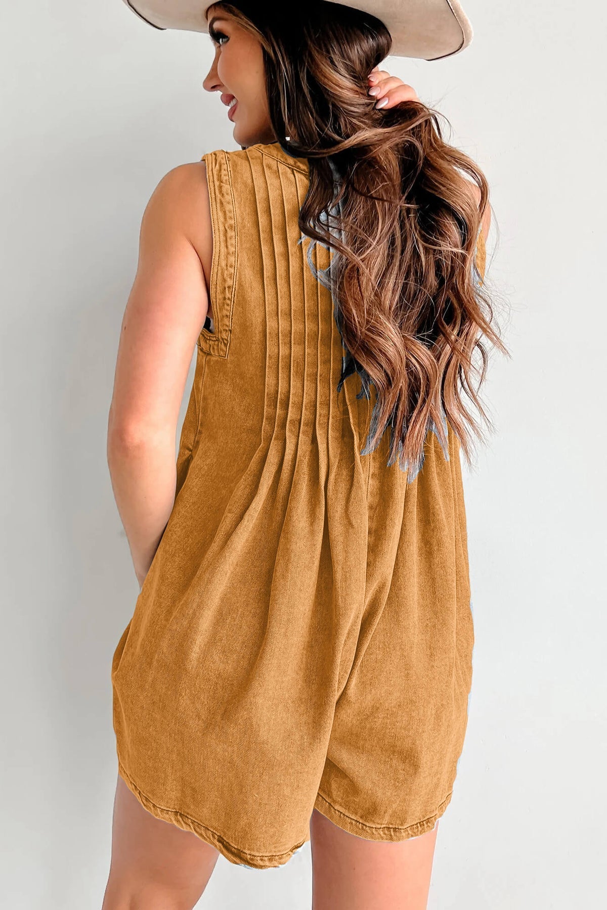 VIVEA | Luchtige Denim Romper met Striksluiting